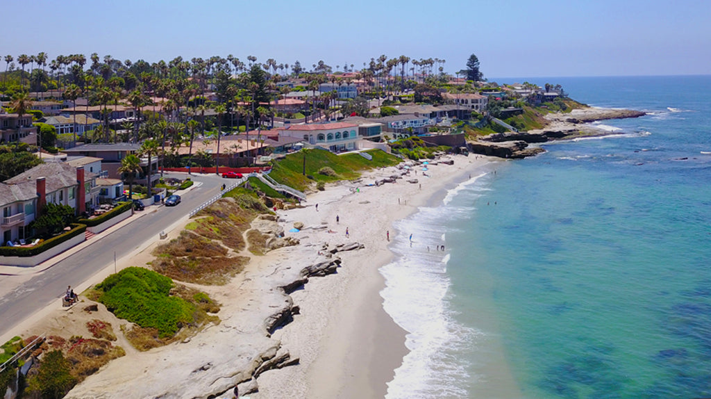 Drone shot of La Jolla Windansea Beach