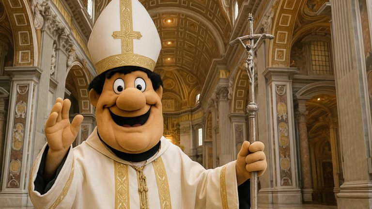 San Diego Padres Friar mascot dressed as Pope