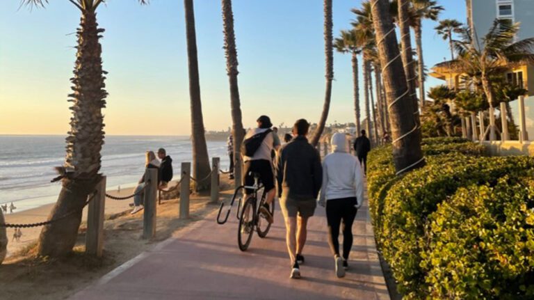 Pacific Beach boardwalk by Law Street.