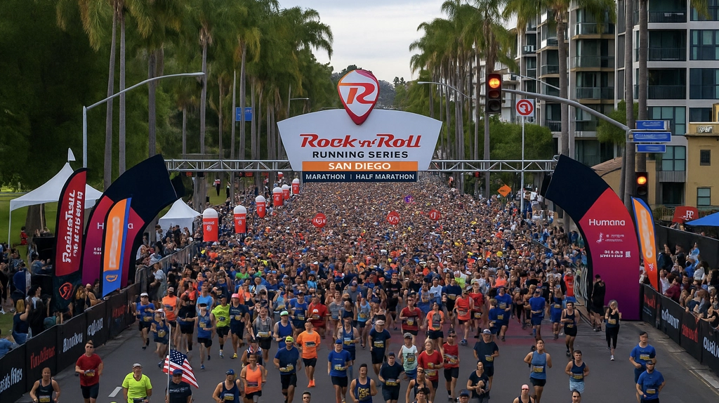 Rock n Roll Marathon runners in San Diego