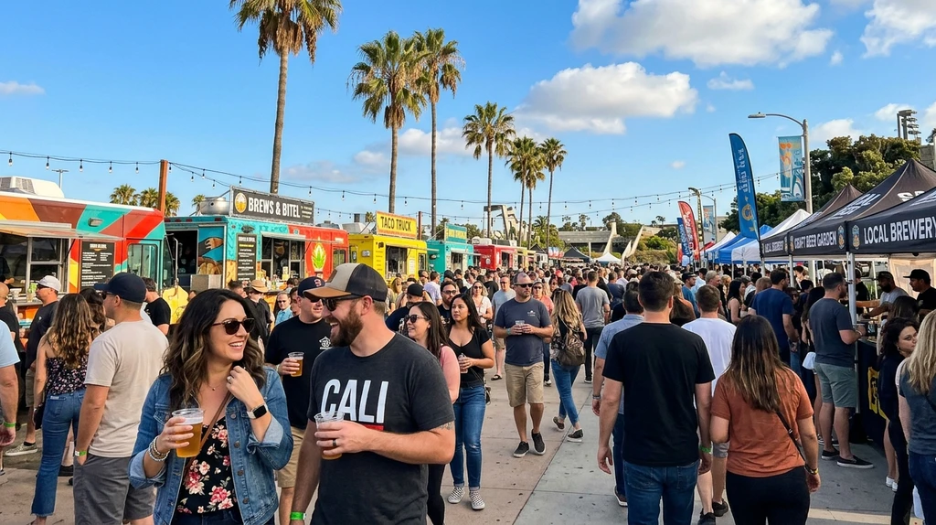 Outdoor festival crowd in San Diego on a sunny spring day